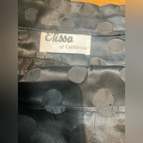 Vintage Elissa of California Black Polka Dot Maxi Skirt Formal Dressy  14 - Picture 7 of 8